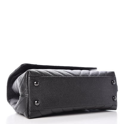Chanel Caviar Chevron Quilted Mini Coco Handle Flap So Black 4 of 10