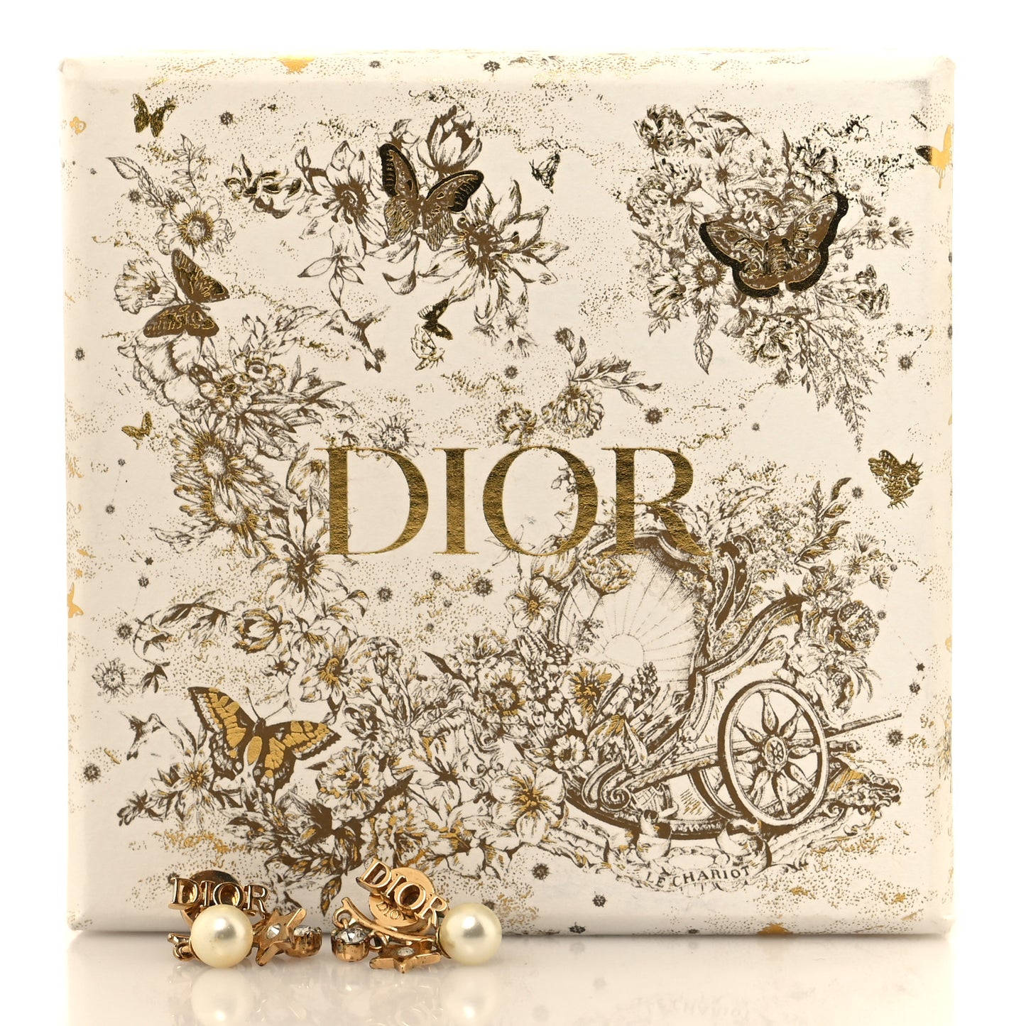 Pearl Crystal Dio(r)evolution Star Earrings Gold