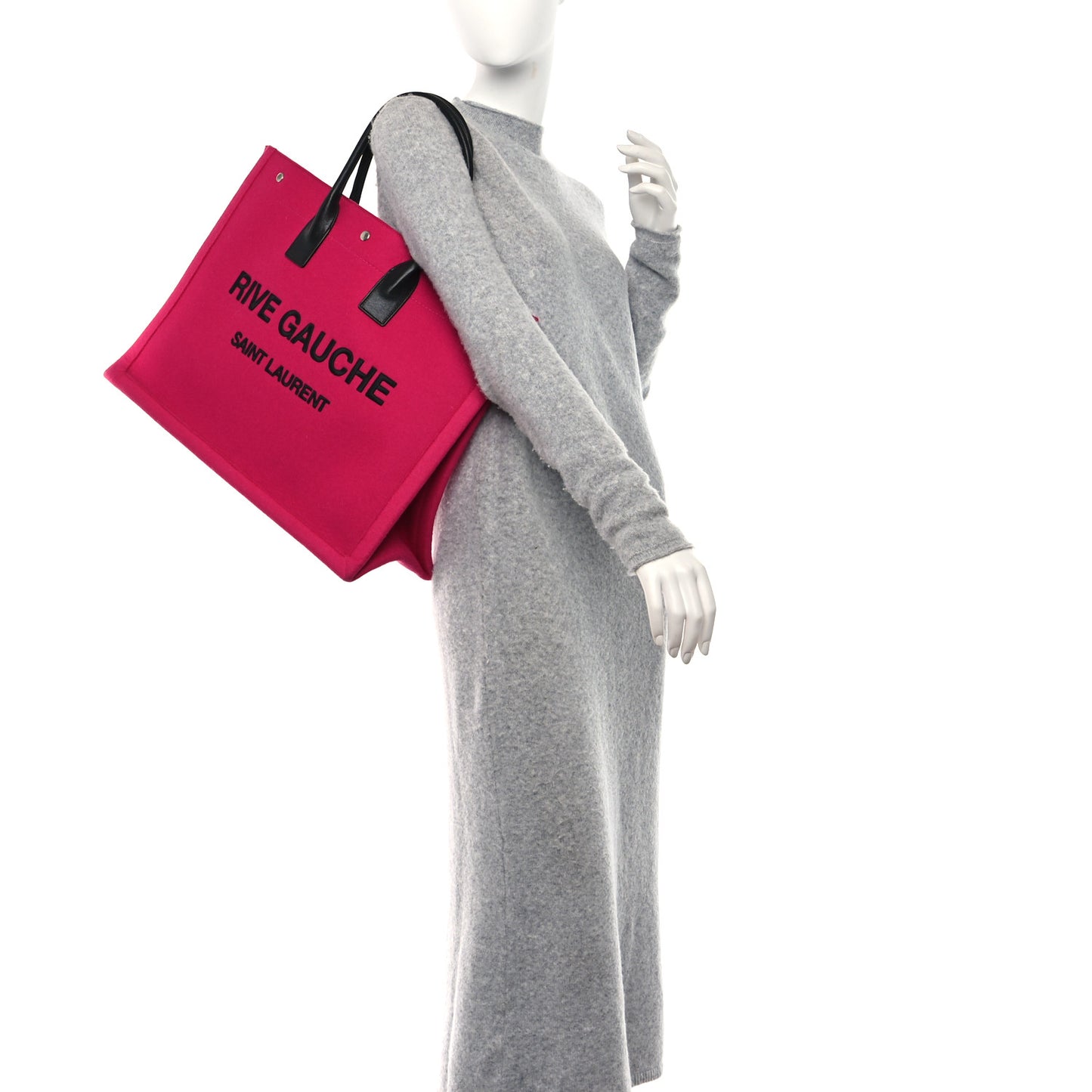 Wool Rive Gauche Tote Fuchsia