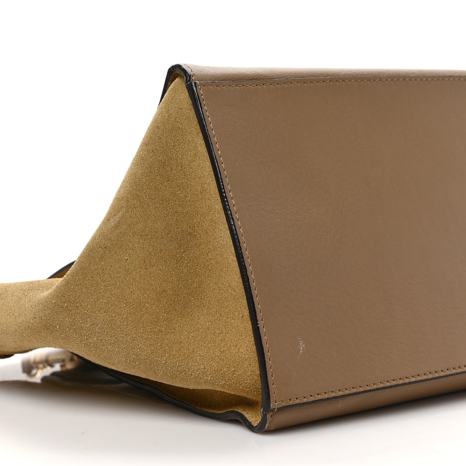 Celine Calfskin and Suede Small Tri-Color Trapeze Navy 7 of 8