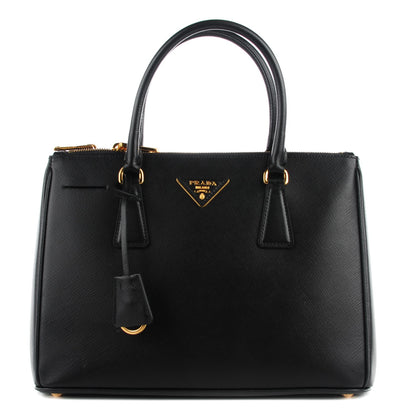 Prada Saffiano Small Galleria Double Zip Tote Black 1 of 10