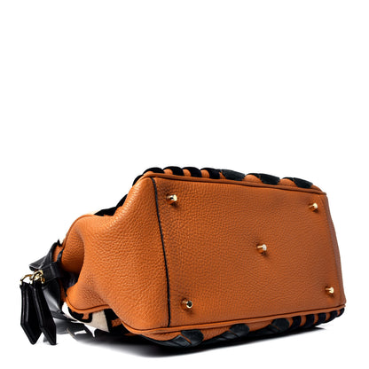 Burberry Calfskin Velvet Medium Milverton Satchel Copper Orange 3 of 4