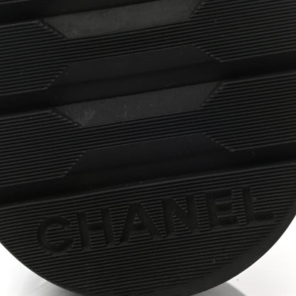 Chanel Shiny Goatskin Calfskin Quilted Lace Up Combat Boots 36 Black 6 of 10