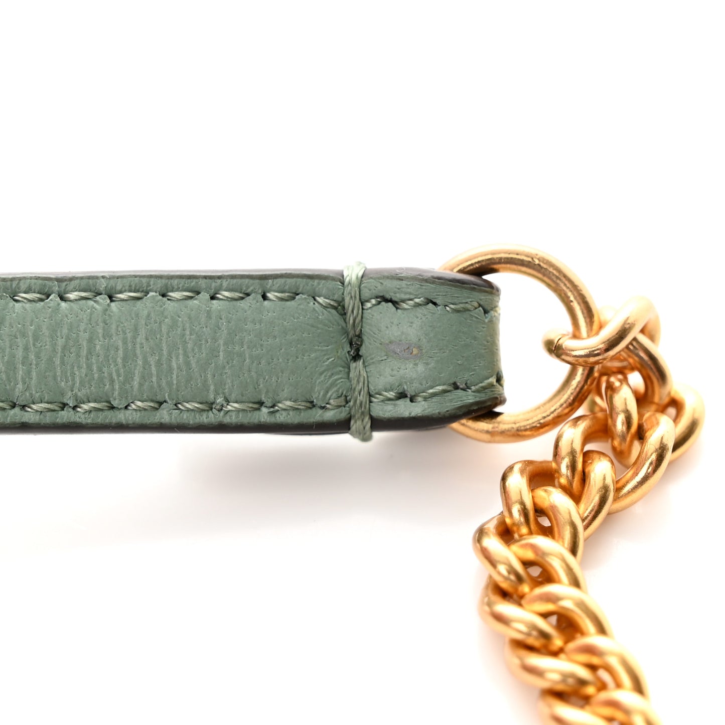 Nappa FF 1974 Embossed Mini Baguette Menta