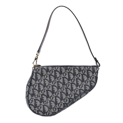Christian Dior Monogram Mini Saddle Pochette Navy 1 of 10