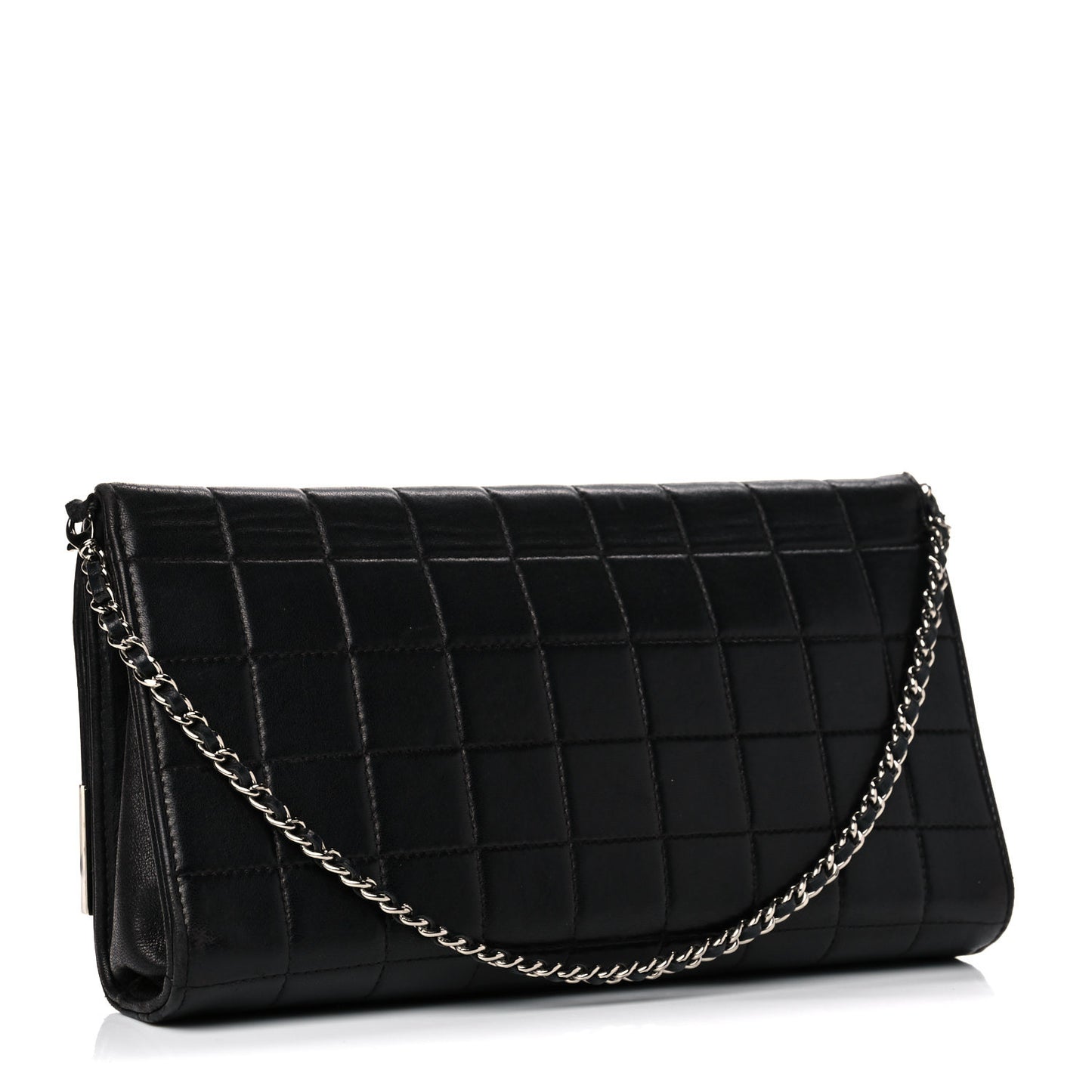 Lambskin Chocolate Bar Flap Black