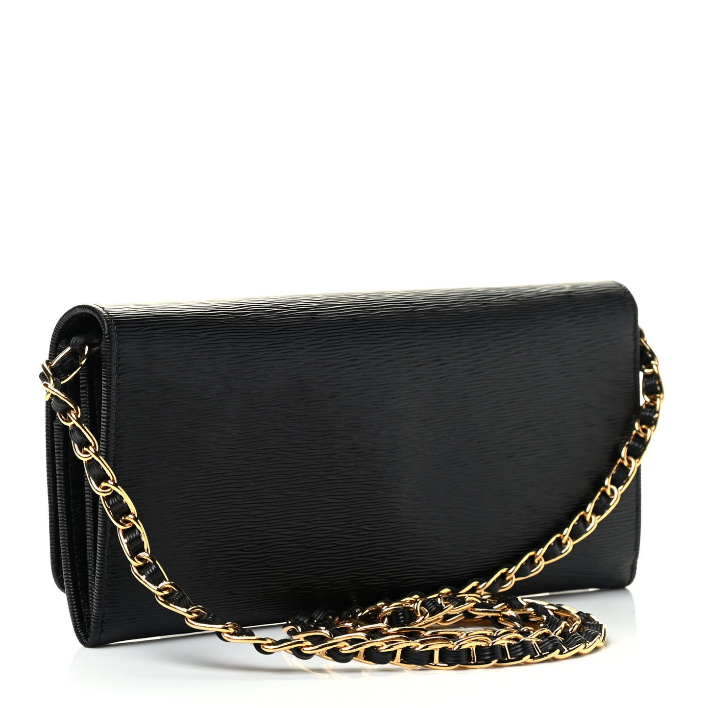 Vitello Move Metal Oro Chain Wallet Black