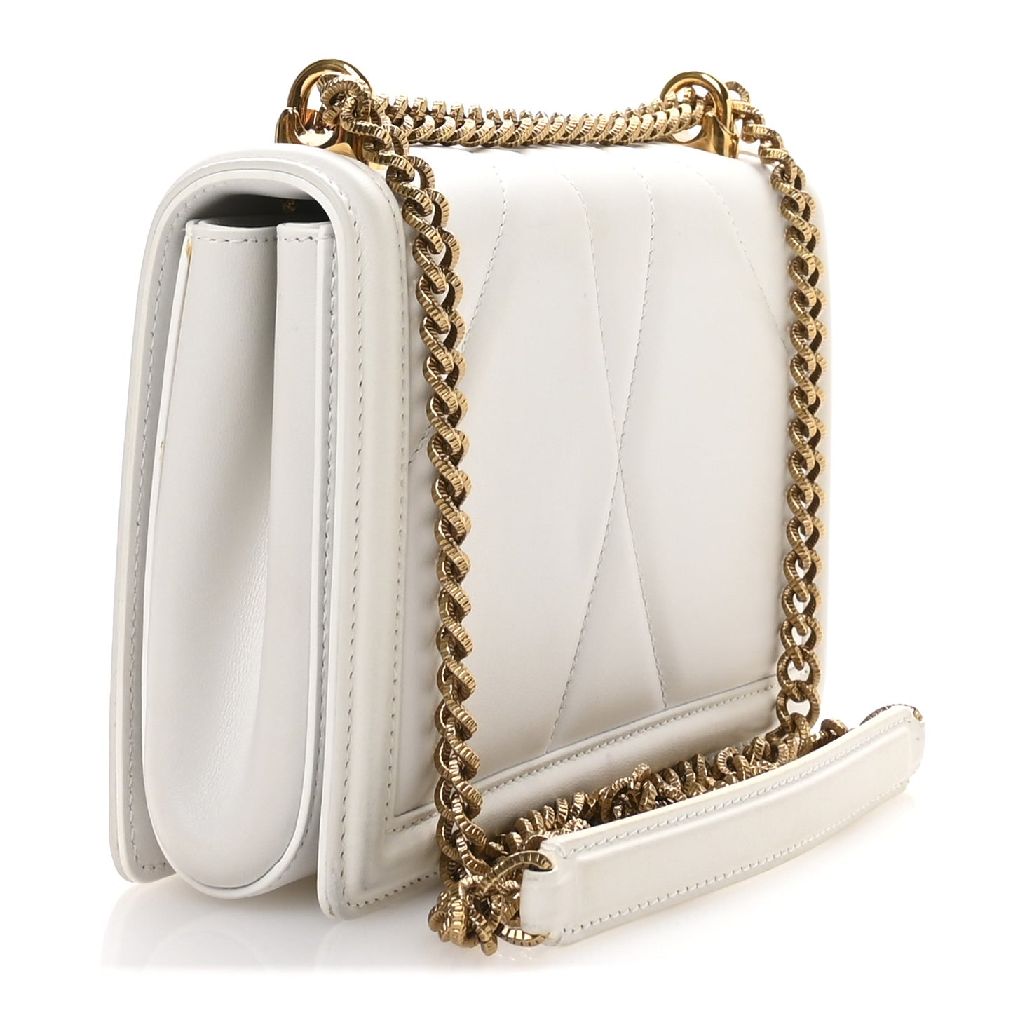 Calfskin Medium Devotion Crossbody Bag White