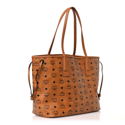 MCM Visetos Medium Liz Reversible Shopper Tote Cognac 5 of 20