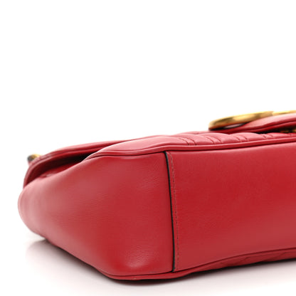 Gucci Calfskin Matelasse Small GG Marmont Shoulder Bag Hibiscus Red 9 of 11