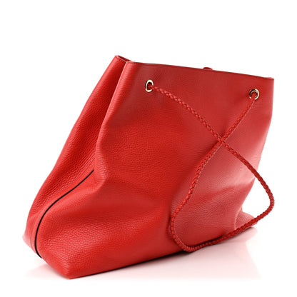 Gucci Calfskin Large Gifford Braided Handle Tote Sporting Red 3 of 11