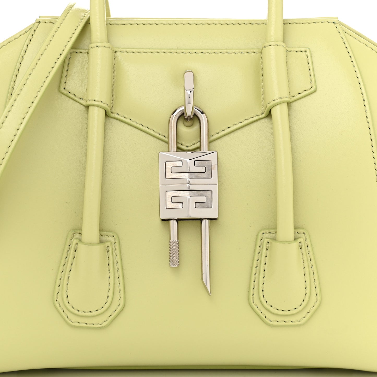 Box Calfskin Mini Lock Antigona Shoulder Bag Avocado Green