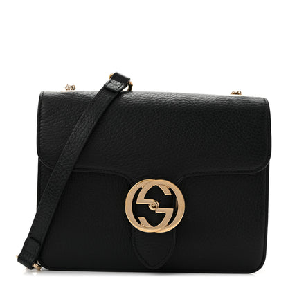 Gucci Dollar Calfskin Small Interlocking G Shoulder Bag Black 1 of 16