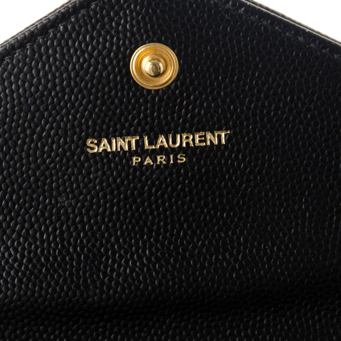 Grain De Poudre Matelasse Chevron Small Monogram Envelope Wallet Black