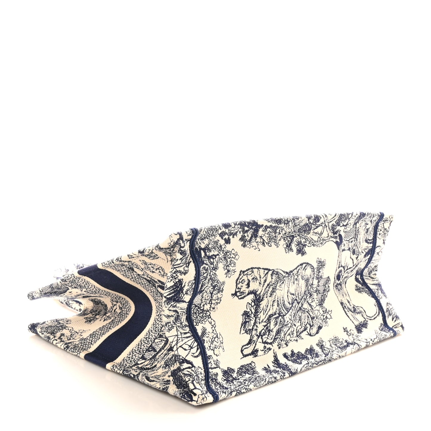 Canvas Embroidered Medium Dioriviera Toile De Jouy Book Tote Blue