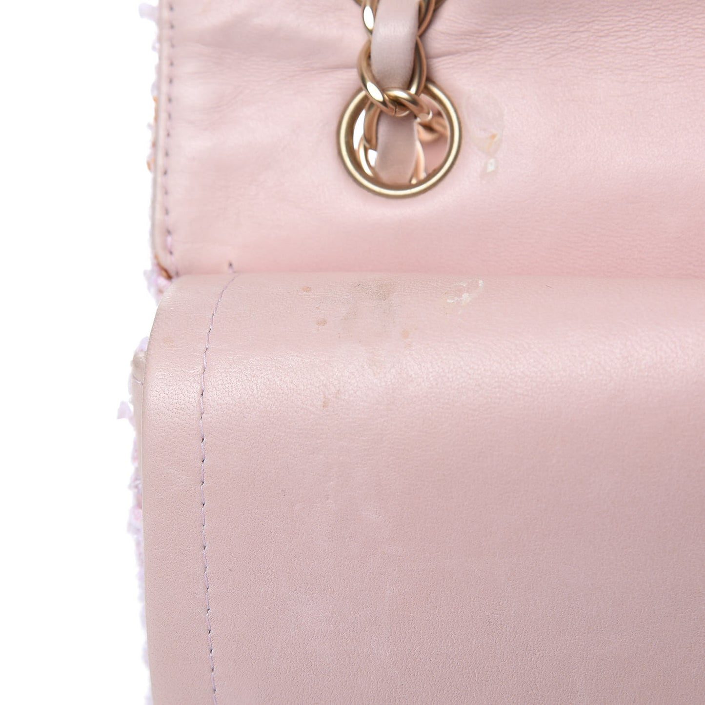 Tweed Medium Double Flap Pink