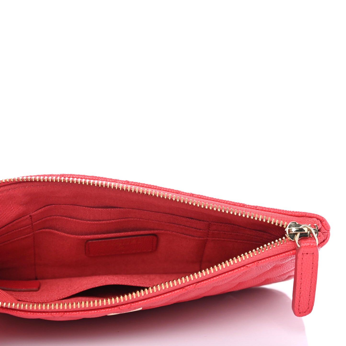Caviar Quilted Cosmetic Case Red