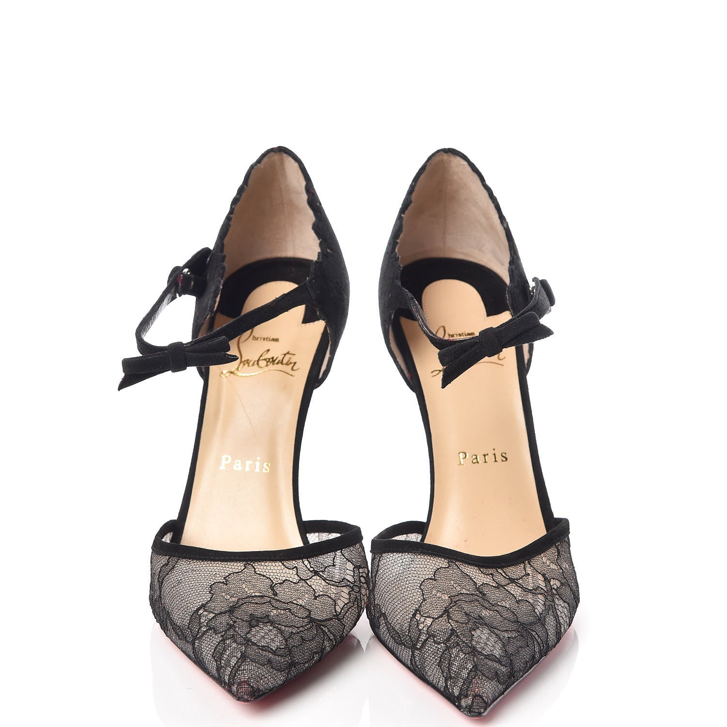 Christian Louboutin Veau Velours Lace Magicadiva 120 Pumps 39 Black 2 of 8