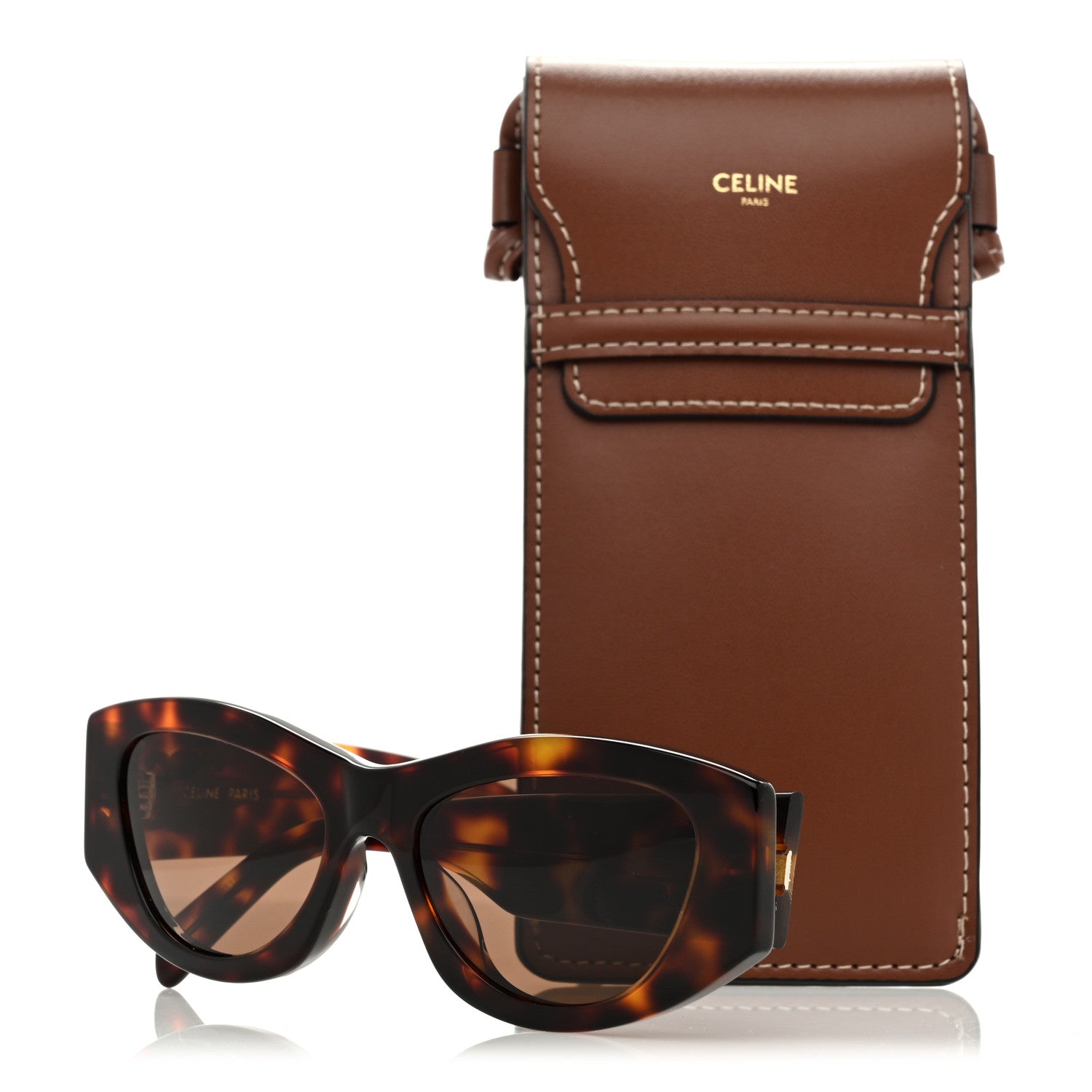 Celine Acetate Triomphe Sunglasses CL40308U Tortoise 7 of 7