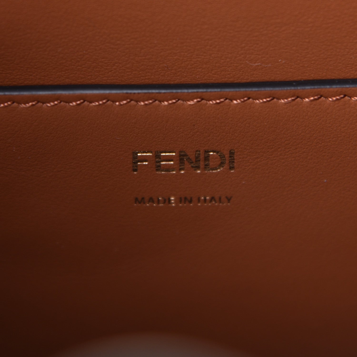 Fendi Vitello Grace F is Fendi Stamp Patch Perforated Small Mon Tresor Bucket Bag Black 5 of 5