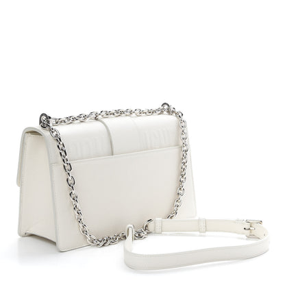 Christian Dior Grained Calfskin 30 Montaigne Chain Flap Bag White 3 of 8