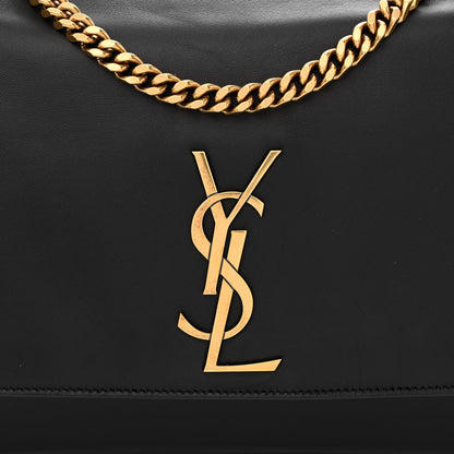 Saint Laurent Smooth Calfskin Suede Medium Reversible Monogram Kate Satchel Black 16 of 18