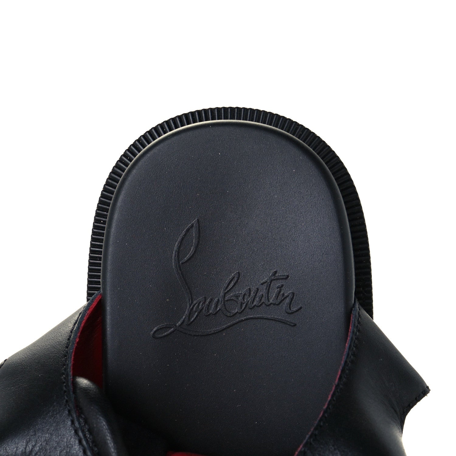 Christian Louboutin Calfskin Velcrissimo Flat Sandals 35.5 Black 9 of 12