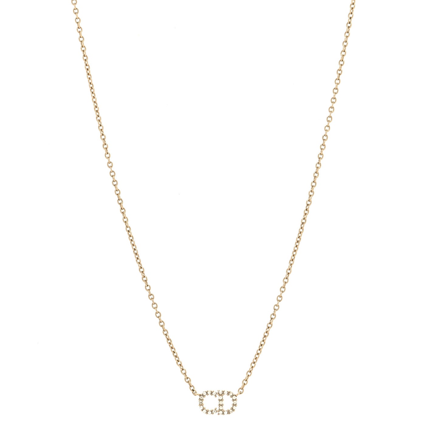 Metal Crystal Clair D Lune Necklace Gold