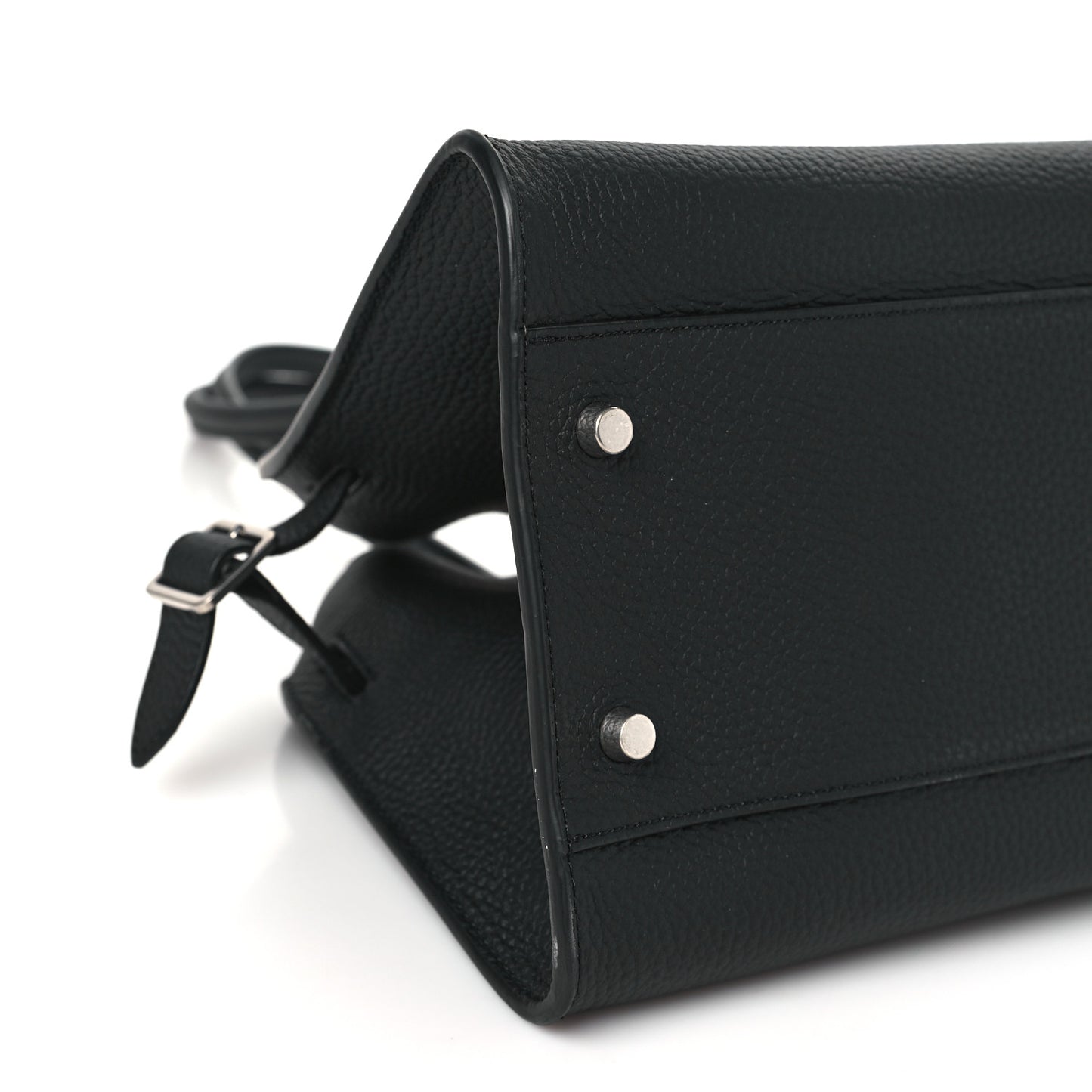 Grained Calfskin Margaux Shoulder 12 Black