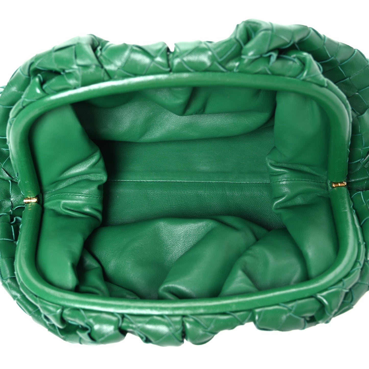 Nappa Maxi Intrecciato The Pouch Oversized Clutch Racing Green