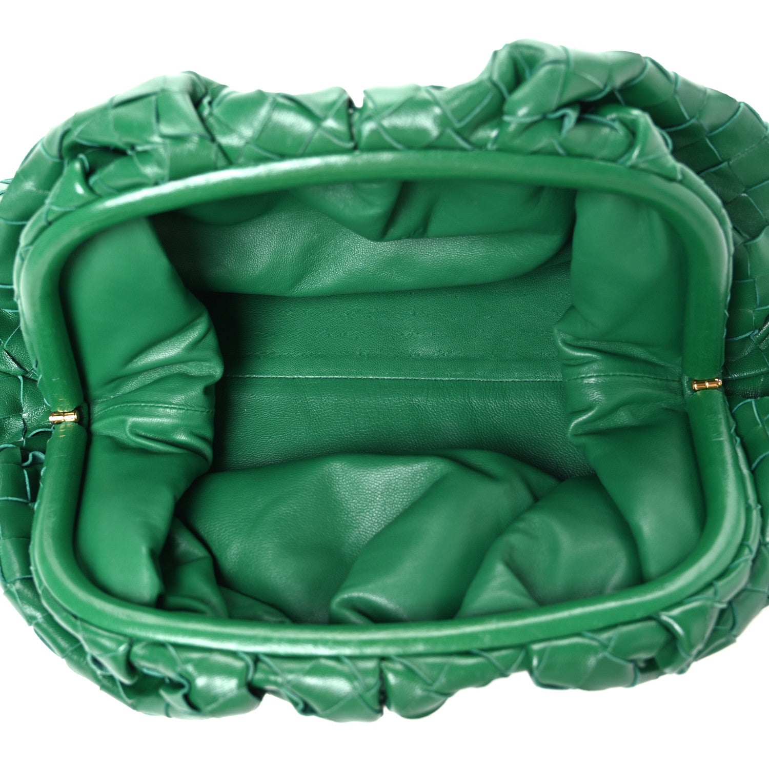 Bottega Veneta Nappa Maxi Intrecciato The Pouch Oversized Clutch Racing Green 5 of 10