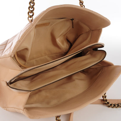 Chanel Calfskin Quilted Large CC Crown Tote Beige 7 of 8