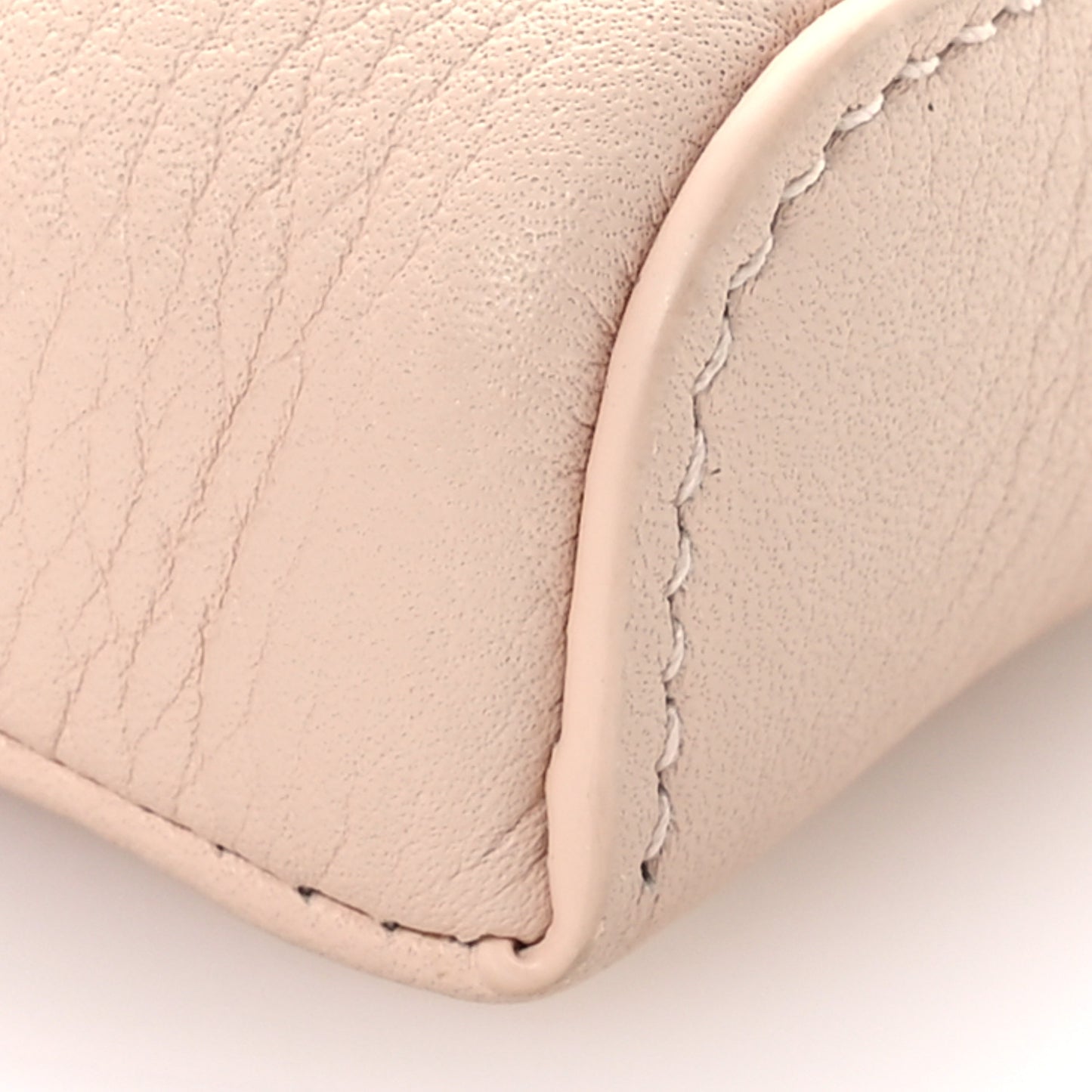 Grained Calfskin Extra Pocket Mini Pouch Creamed Honey