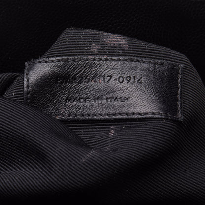 Saint Laurent Grain De Poudre Matelasse Chevron Monogram Shopping Bag Black 7 of 11