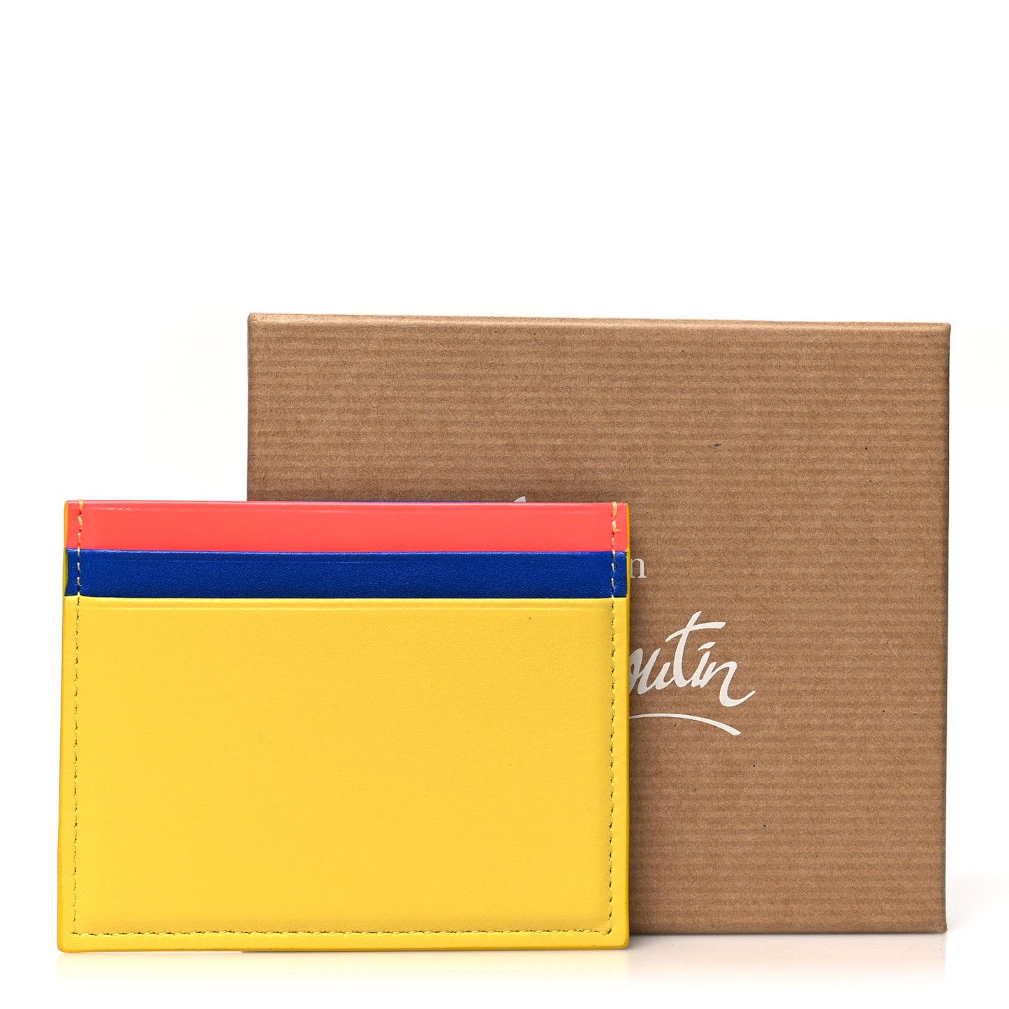 Calfskin Kios Card Holder Canari Pink Blue