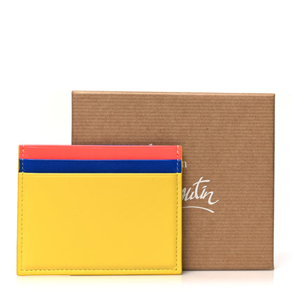 Christian Louboutin Calfskin Kios Card Holder Canari Pink Blue 9 of 9