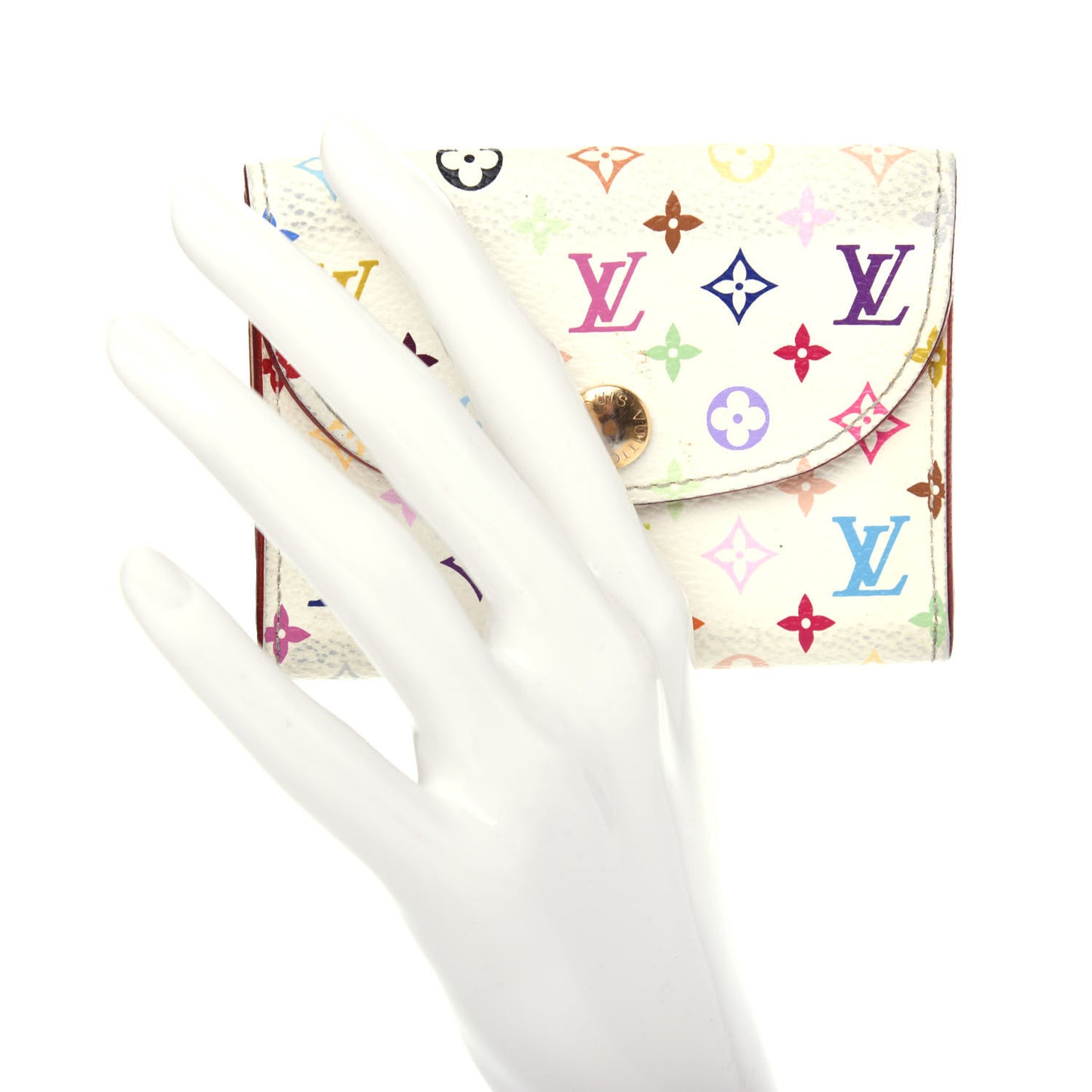 Monogram Multicolor Business Card Holder White