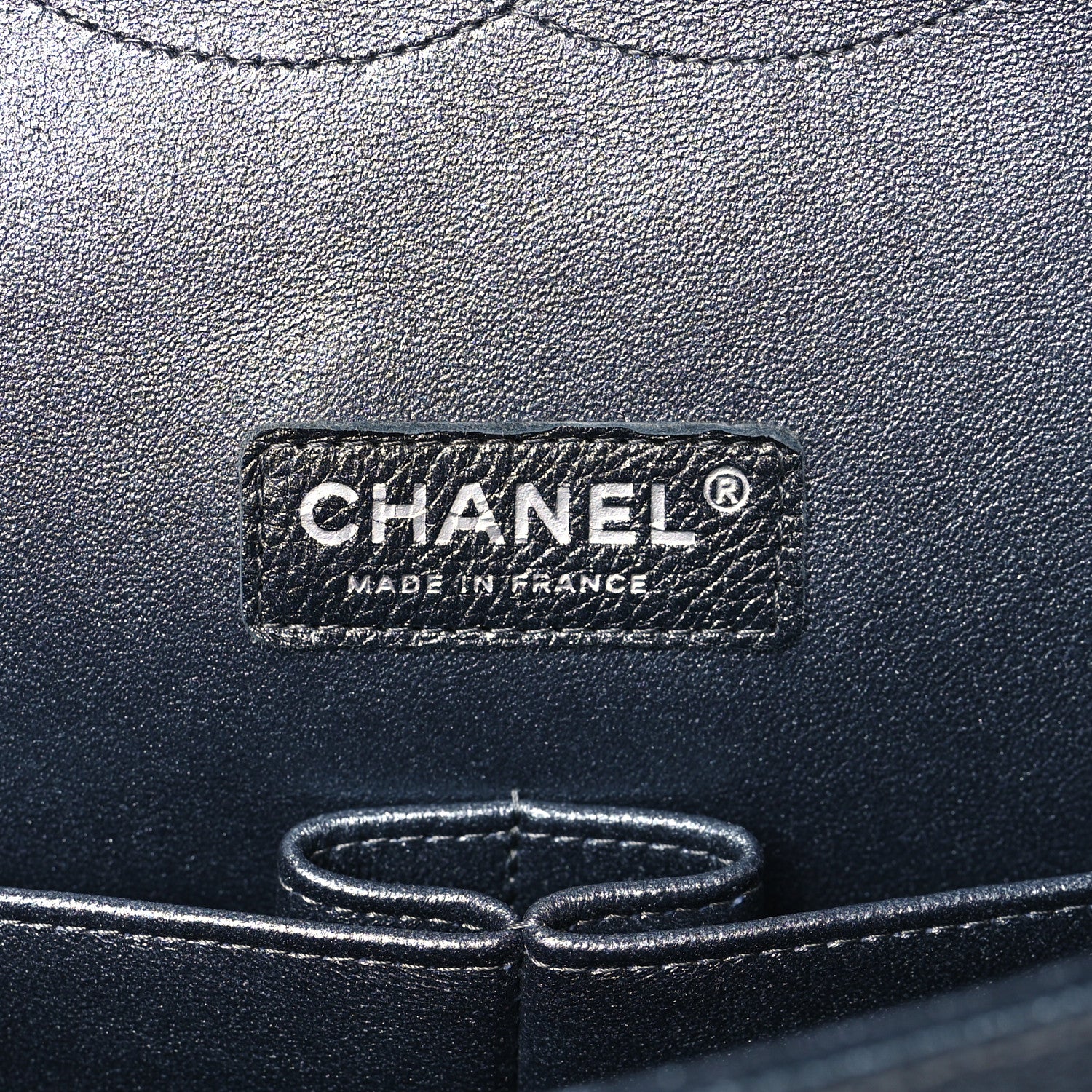 Chanel Metallic Caviar Quilted Maxi Double Flap Charcoal 6 of 11