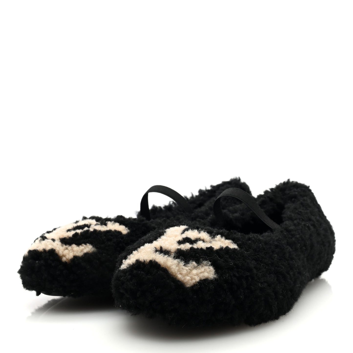 Shearling Popi Ballerina Flats 41 Black