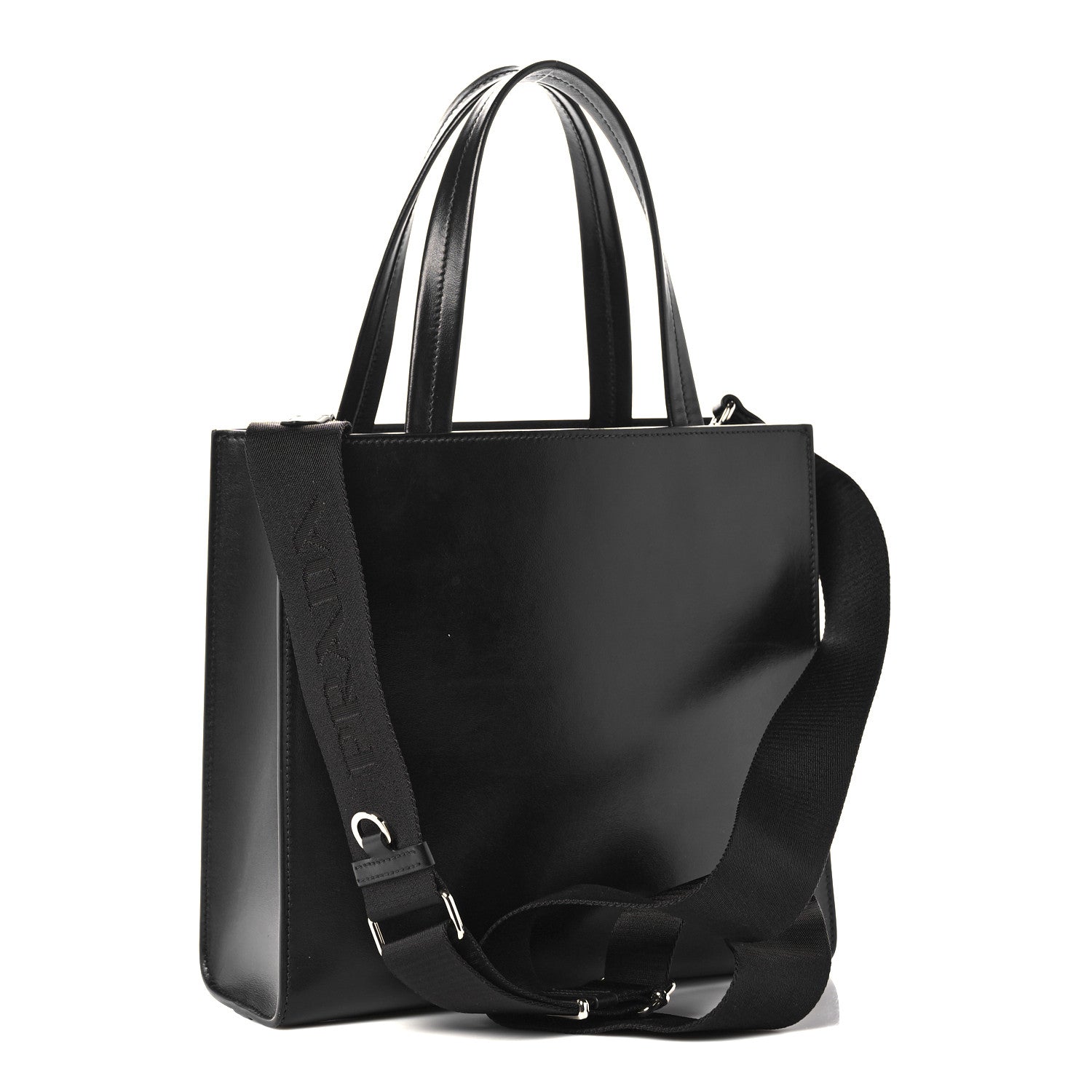 Prada Calfskin Triangle Tote Bag Black 3 of 15