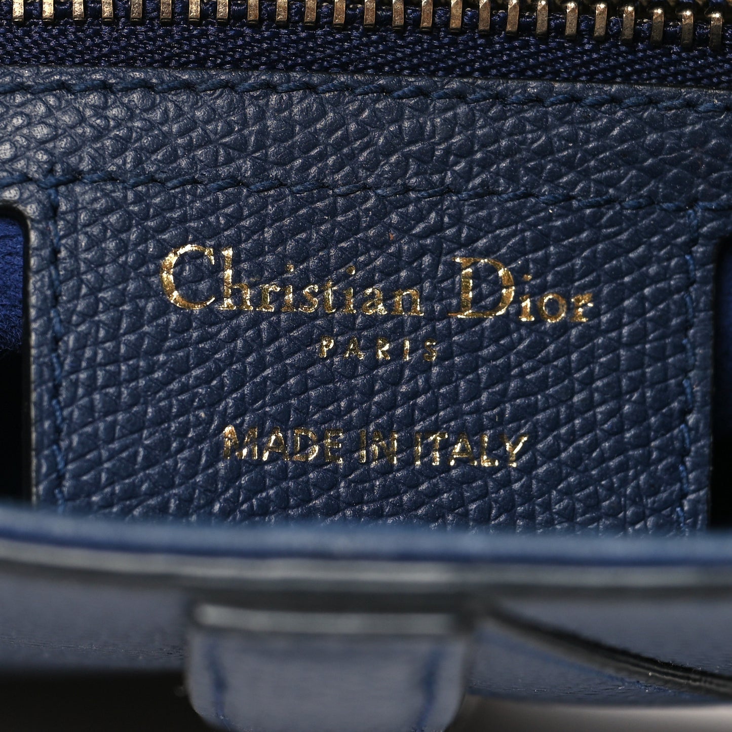 Grained Calfskin Saddle Bag Indigo Blue