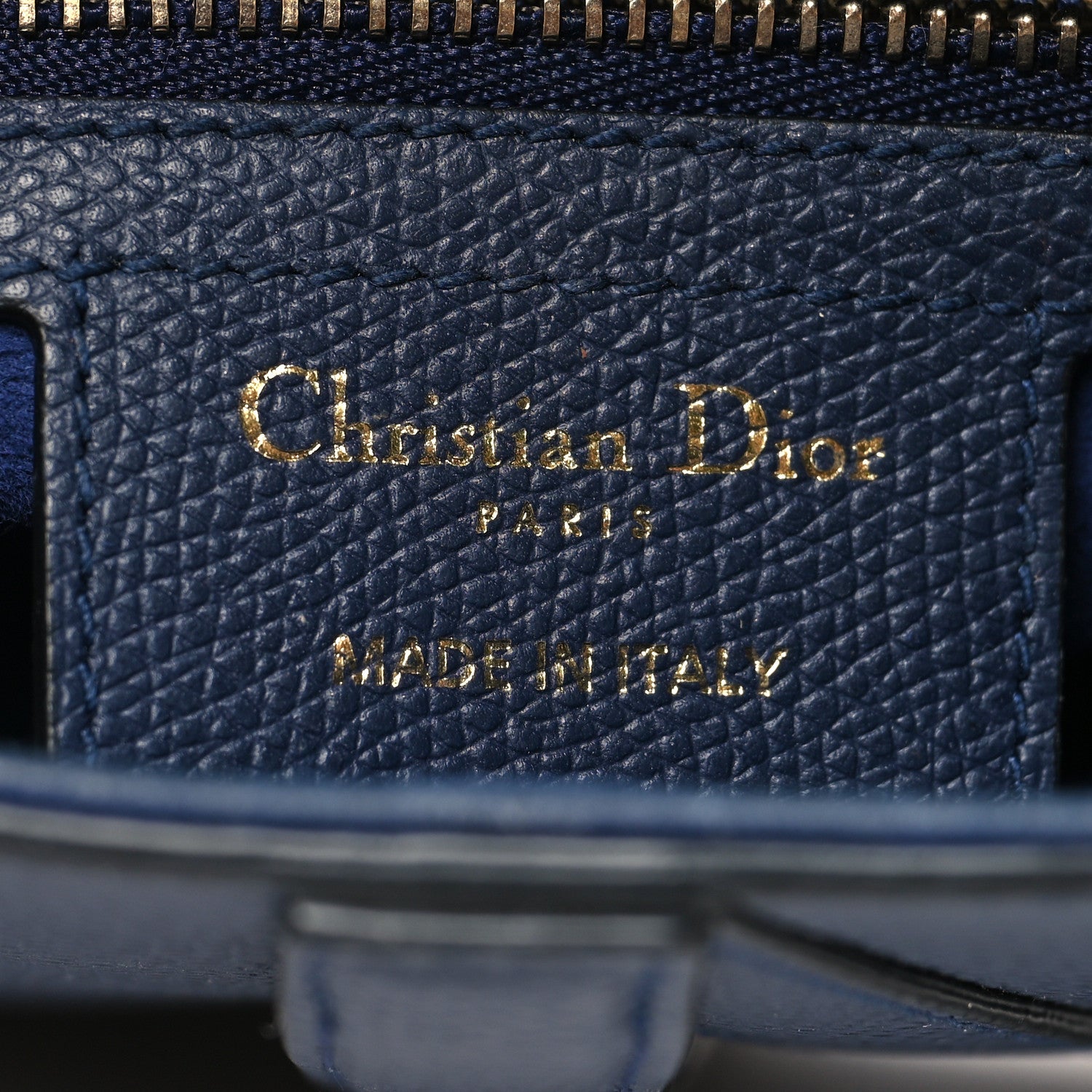 Christian Dior Grained Calfskin Saddle Bag Indigo Blue 6 of 10