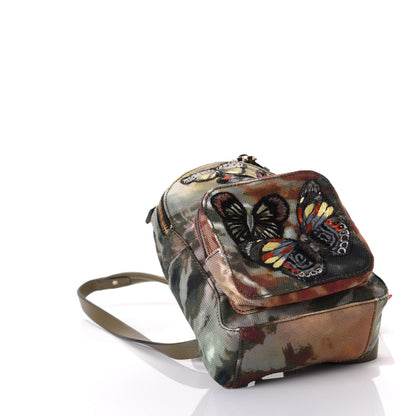 Valentino Garavani Canvas Camouflage Tie Dye Butterfly Mini Backpack Deep Army Green 5 of 14