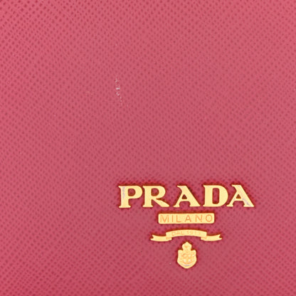 Prada Saffiano Metal French Flap Compact Wallet Peonia 11 of 12