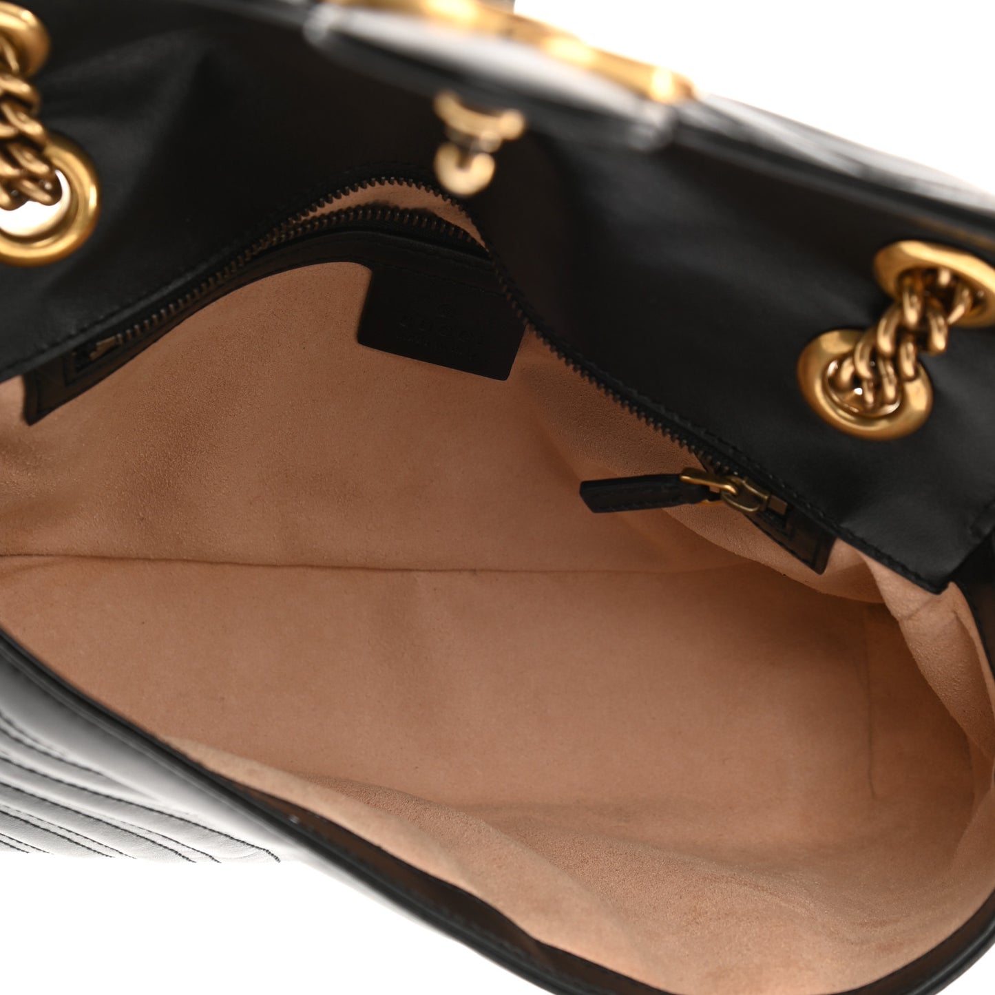 Calfskin Matelasse Small GG Marmont Shoulder Bag Black