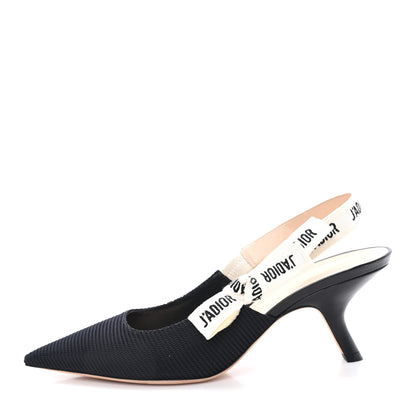 Christian Dior Technical Canvas Ribbon J Adior Slingback 65mm Pumps 39 Black 1 of 9