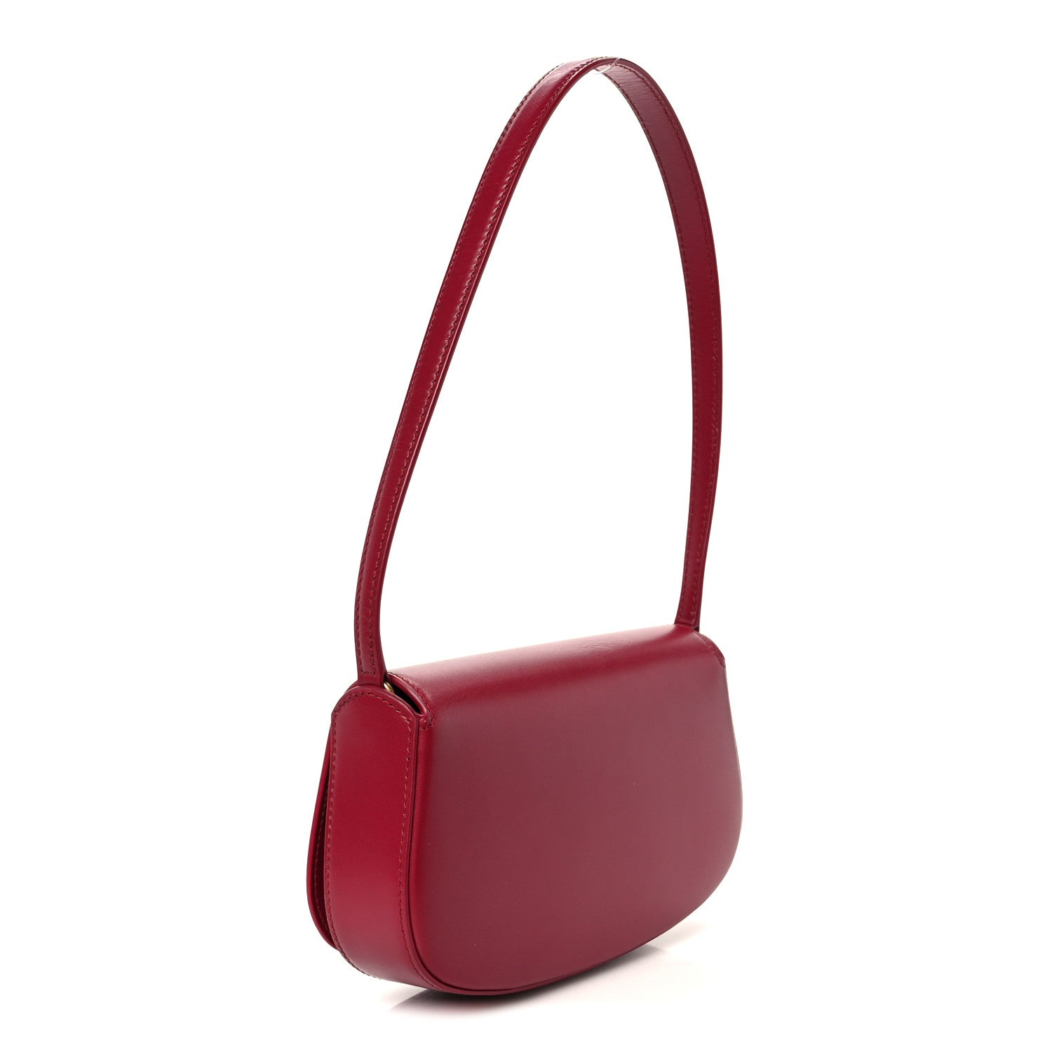 Saint Laurent Box Calfskin Mini Voltaire Shoulder Bag Burgundy 3 of 11