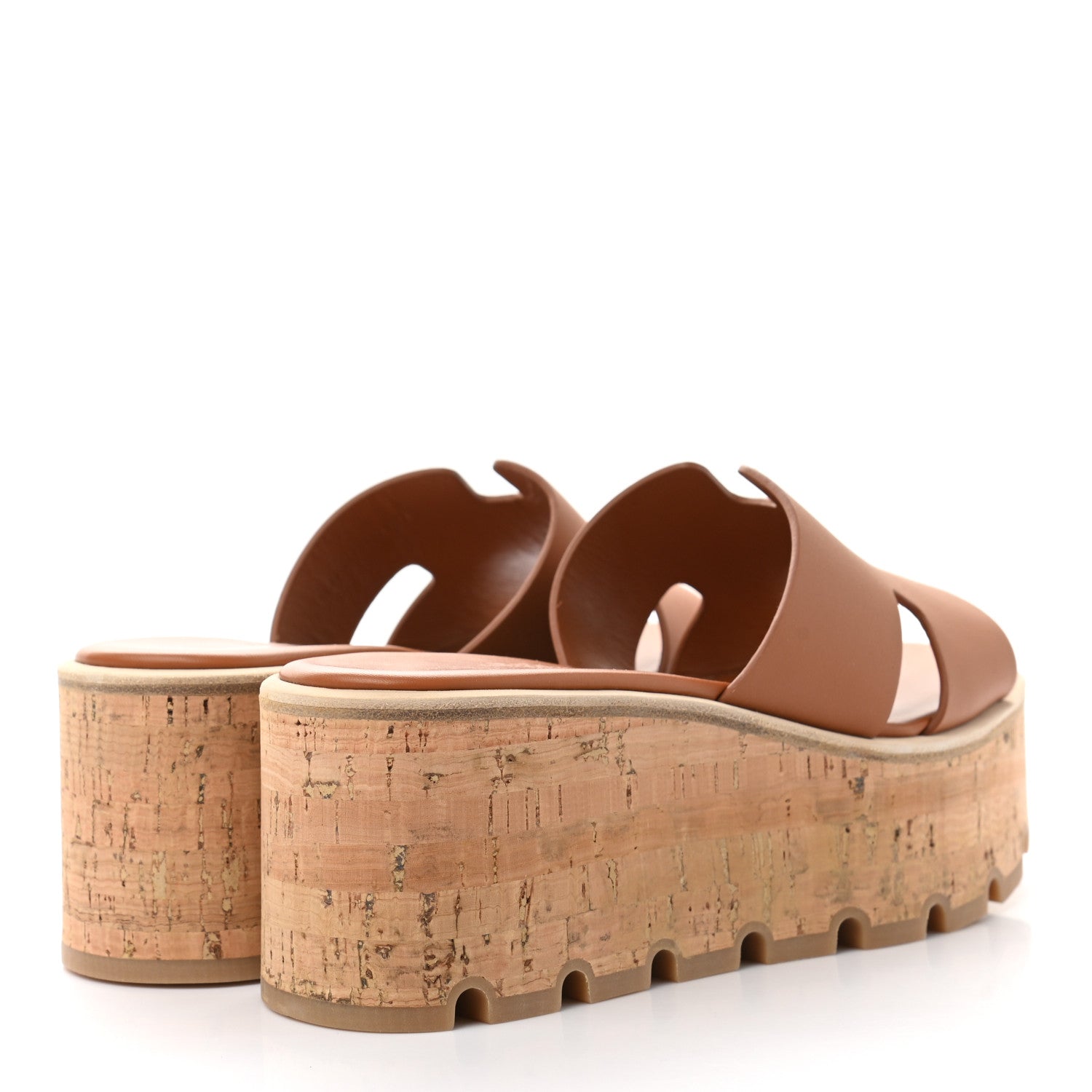 Hermes Calfskin Cork Eze 30 Sandals 35 Marron Glaise 4 of 9