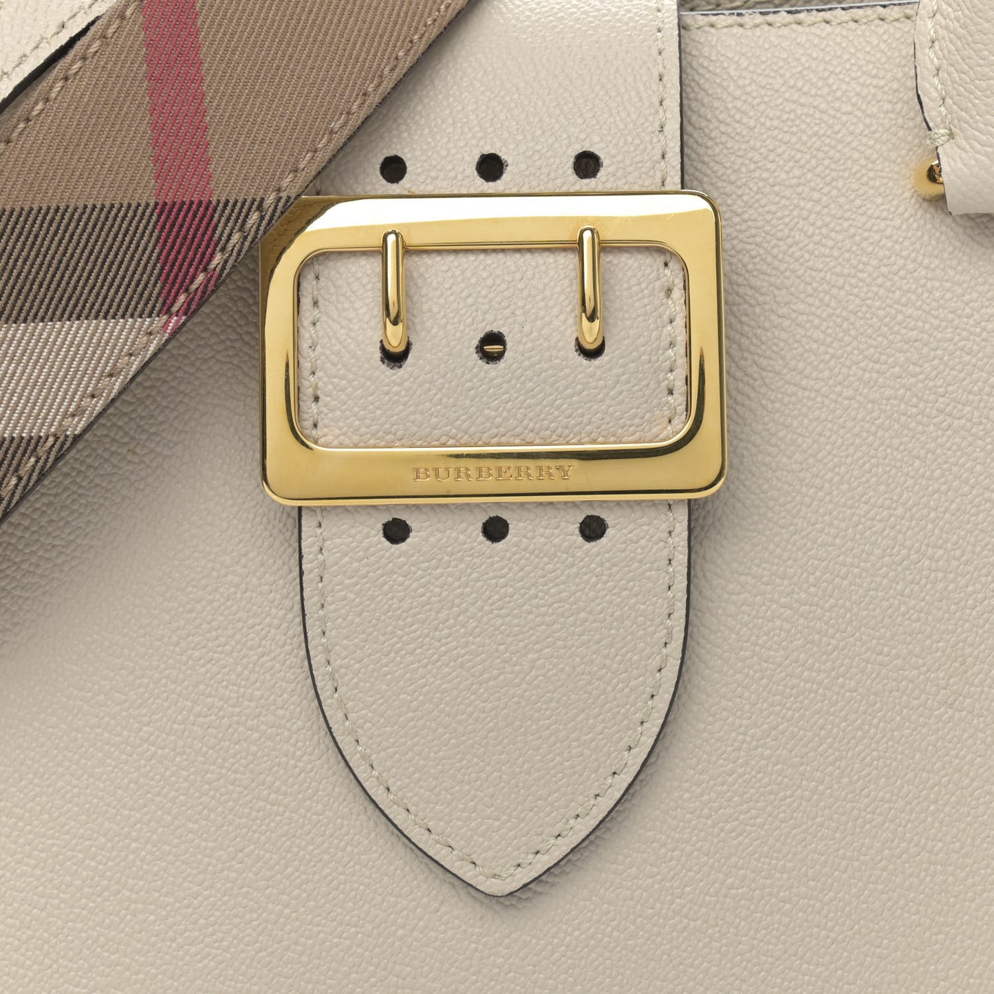 Soft Grain Calfskin Small Buckle Tote Limestone
