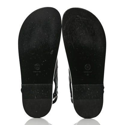 Chanel Grained Calfskin Velcro Dad Sandals 41 Black 5 of 8